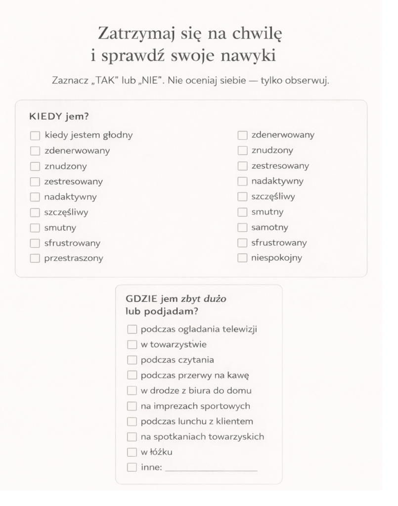 sprawdź swoje nawyki żywieniowe ankieta